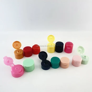 Cosmetic vial cap 24/410 small custom plastic  cap cover 24mm smooth round top flip cap for lotion bottle