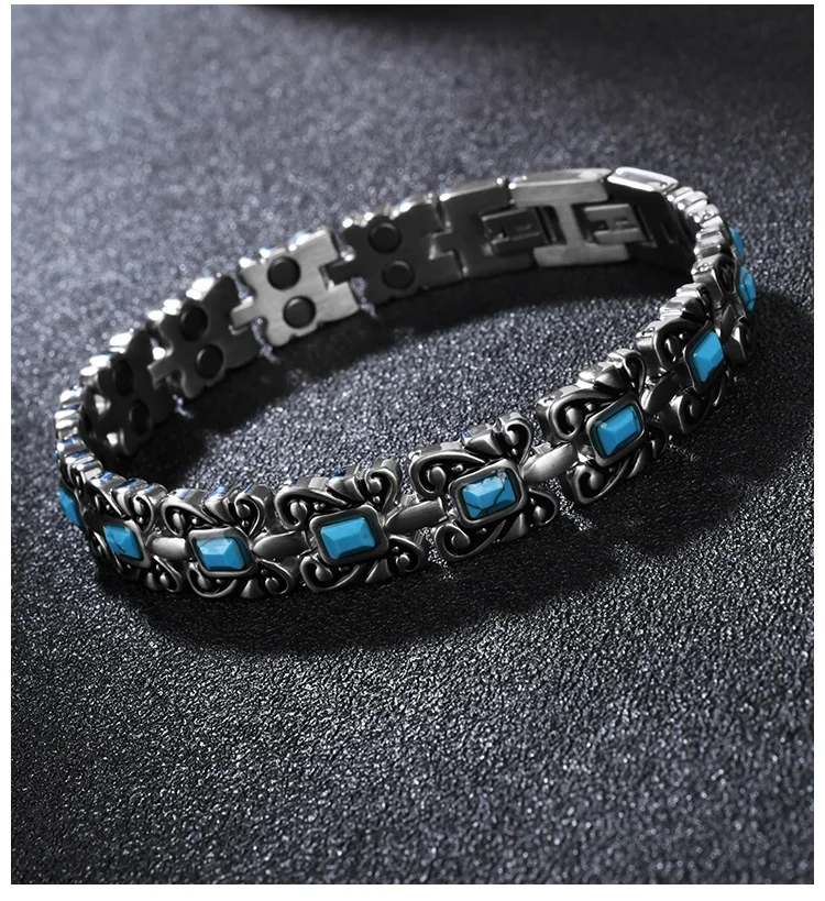 F437 Double Line Strong  Healing Healthy Vintage Antique  energy Magnetic  Bracelets for Women