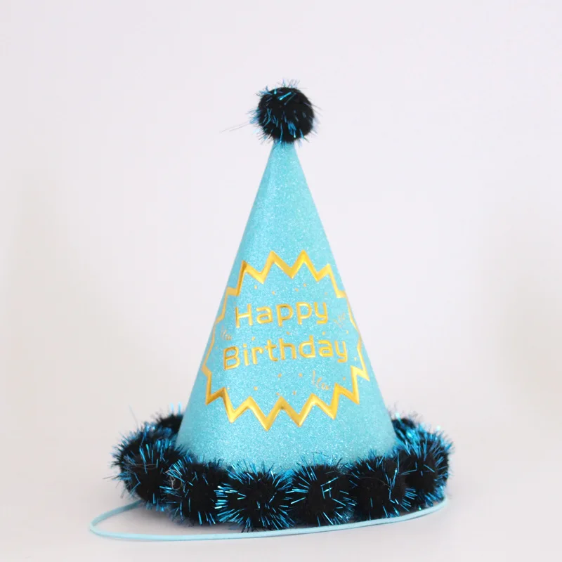 Customized Cone Party Kids Hat with Pom Pom Mini Hats for Games Accessories Circus Costume Birthday Party Hats