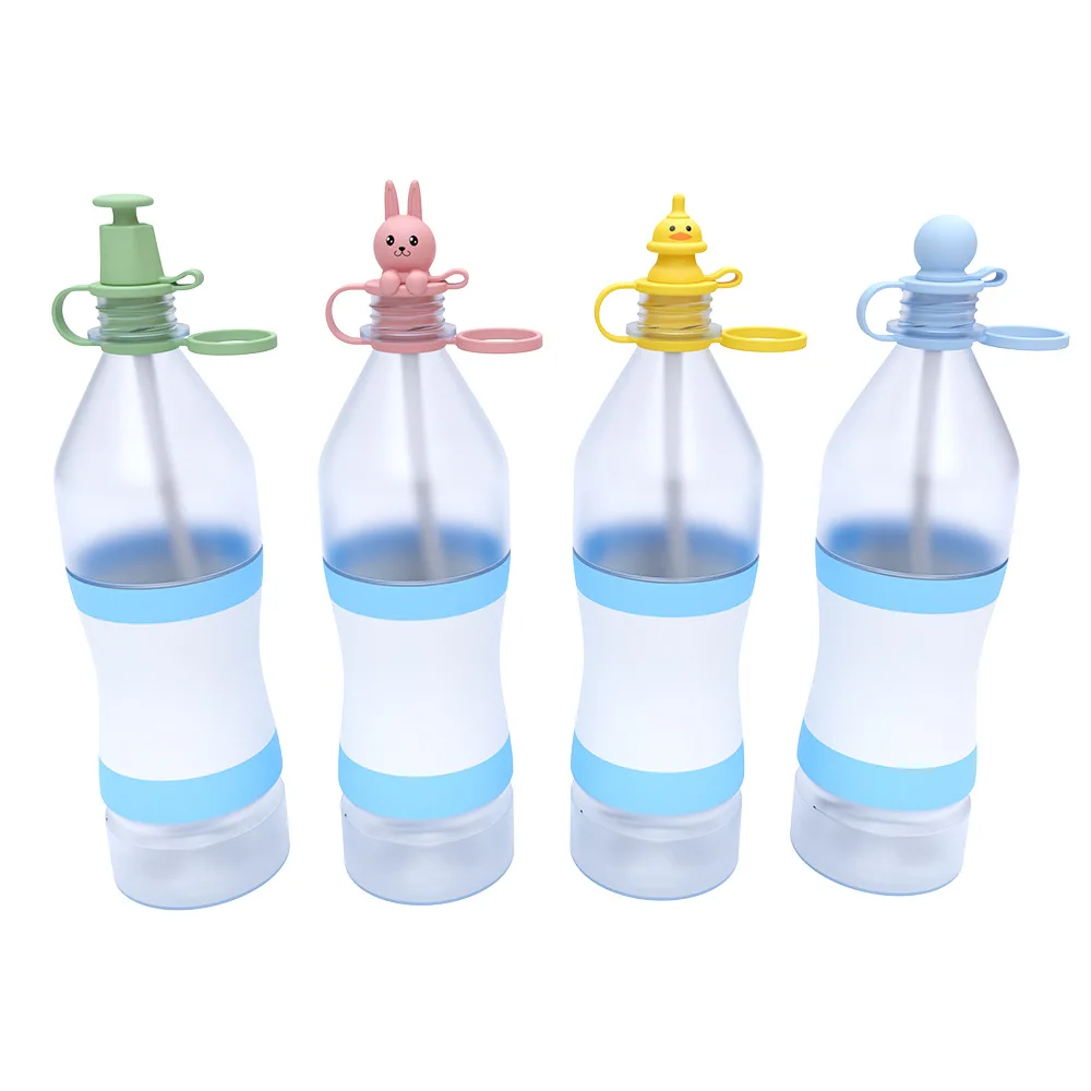 Customized New Silicone Water Bottle Lid OEM ODM Cute Cartoon Anti-dust Straw Plug Creative Reusable Straws Sleeve