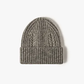 Custom Logo 100% Acrylic Knit Striped Beanie Winter Hat