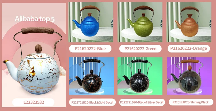tea kettle induction teapot stove factory wholesale stove top stainless steel with marble coating tea kettle induction