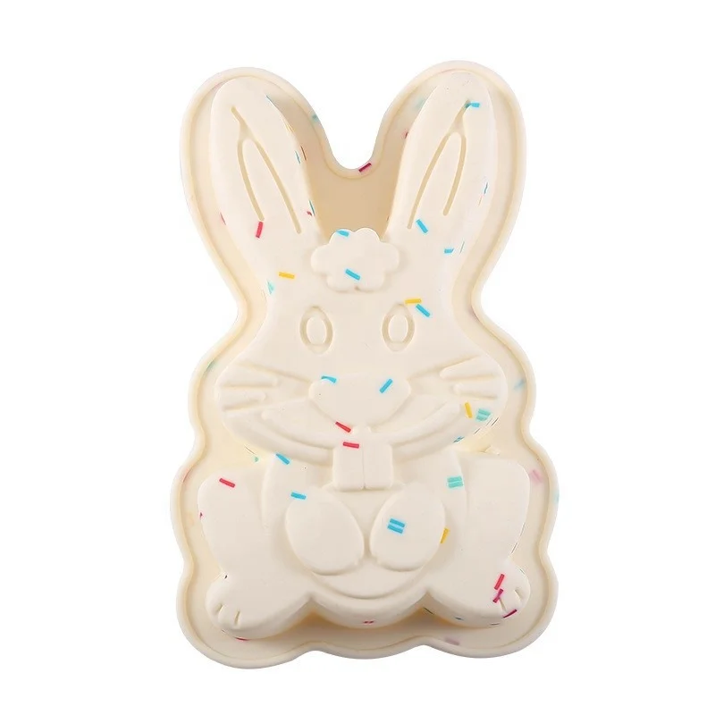 New arrivals Easter Bunny Silicone Cake Pan Mold for DIY Color Silicone Rabbit Animal Shape Cake Mold