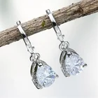 Gemstone Earrings New Fashion Pink Zircon Inlaid Aretes High-end Gemstone Earrings