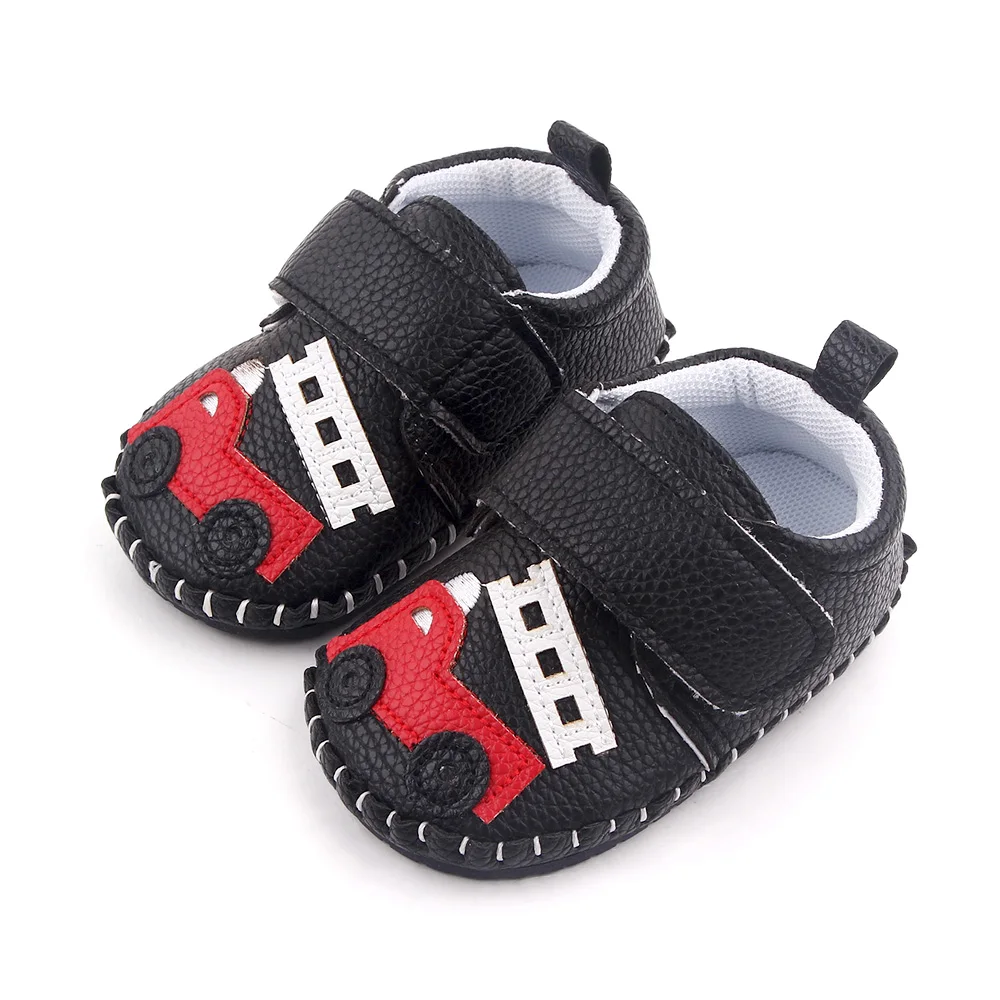 Spring and Autumn New PU Leather Hand Sewn Soft Soles Non-slip Baby Cartoon Walking Shoes manufacture