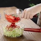 Wholesale 400ml 600ml Transparent High Borosilicate Glass Pot With Wood Handle