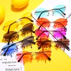 Fashion Vintage Unique Colorful Sun Glasses Rimless Candy Color Party Gafas Shades