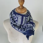 Blue Scarf Ladies New Best-selling 100% Acrylic Navy Blue Jacquard Knitted Scarf