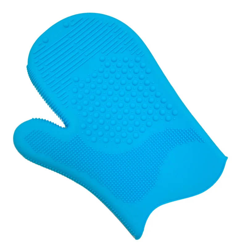 Wholesale 108g New Two-finger Silicone Baking Gloves Microwave Silicone Grill Oven Mitt Household Kitchen Heat Insulation Gloves