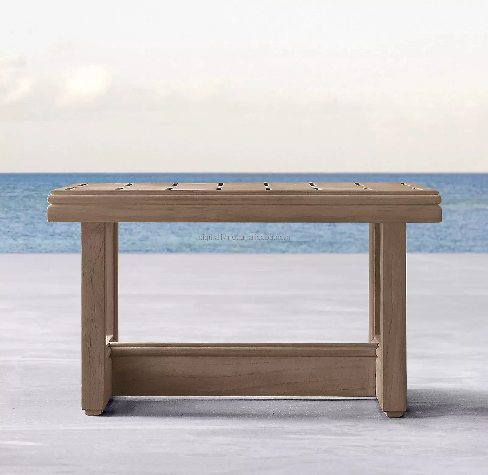 Wonderful outdoor home and garden sigma furniture set  cane  teak wood side table