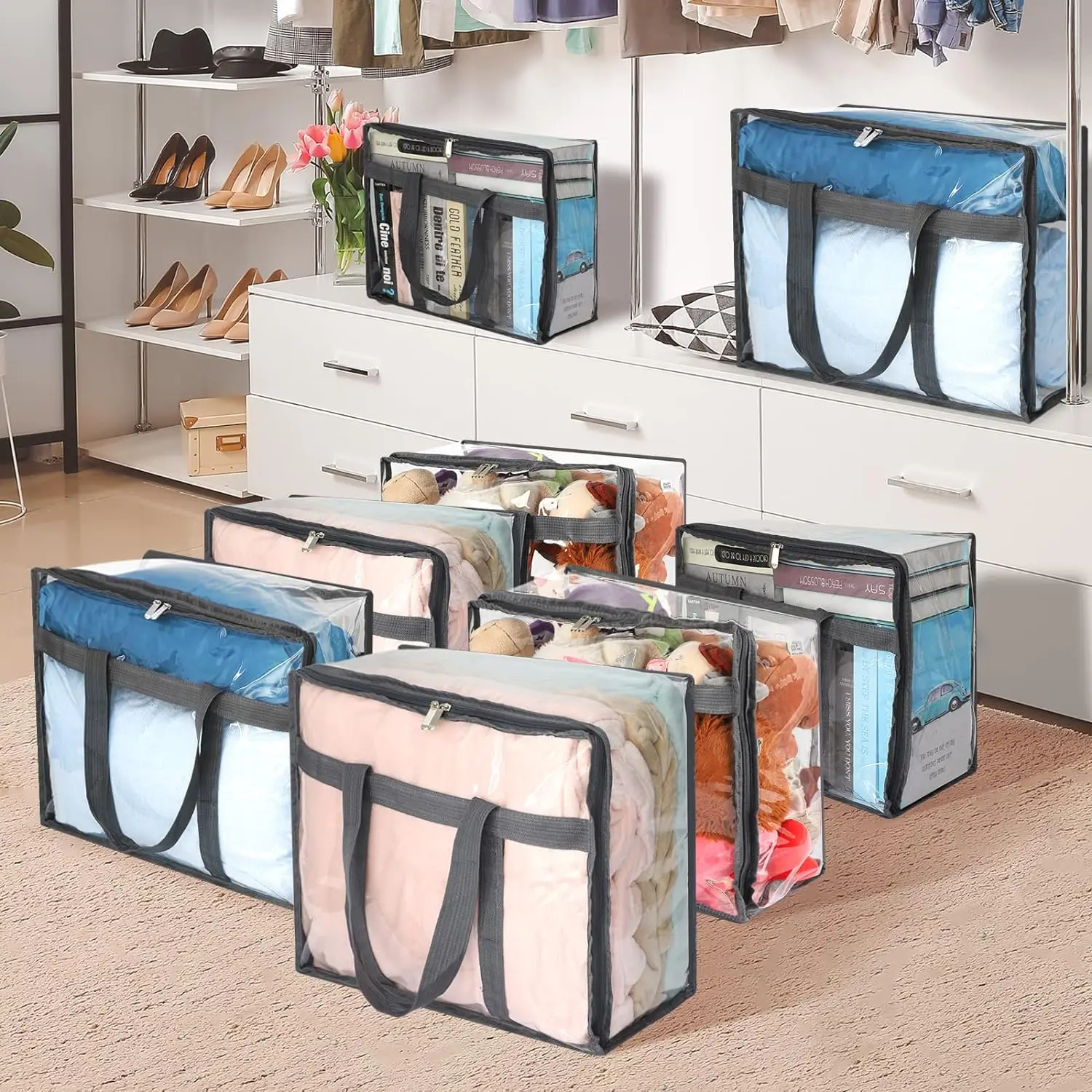 Factory Custom Clothes Organiser Drawer Jeans Hanging Storage Bag Organizer Foldable Clothing Storage Box For Home Storage
