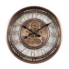 Clock Clock Wall Garden Decorative Metal Wall Clock Vintage Rustic Large Gear Clock