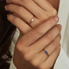 Diamond Rings Gemnel Jewelry 925 Silver Luxury 14k Gold Baguette Diamond Band Rings For Women
