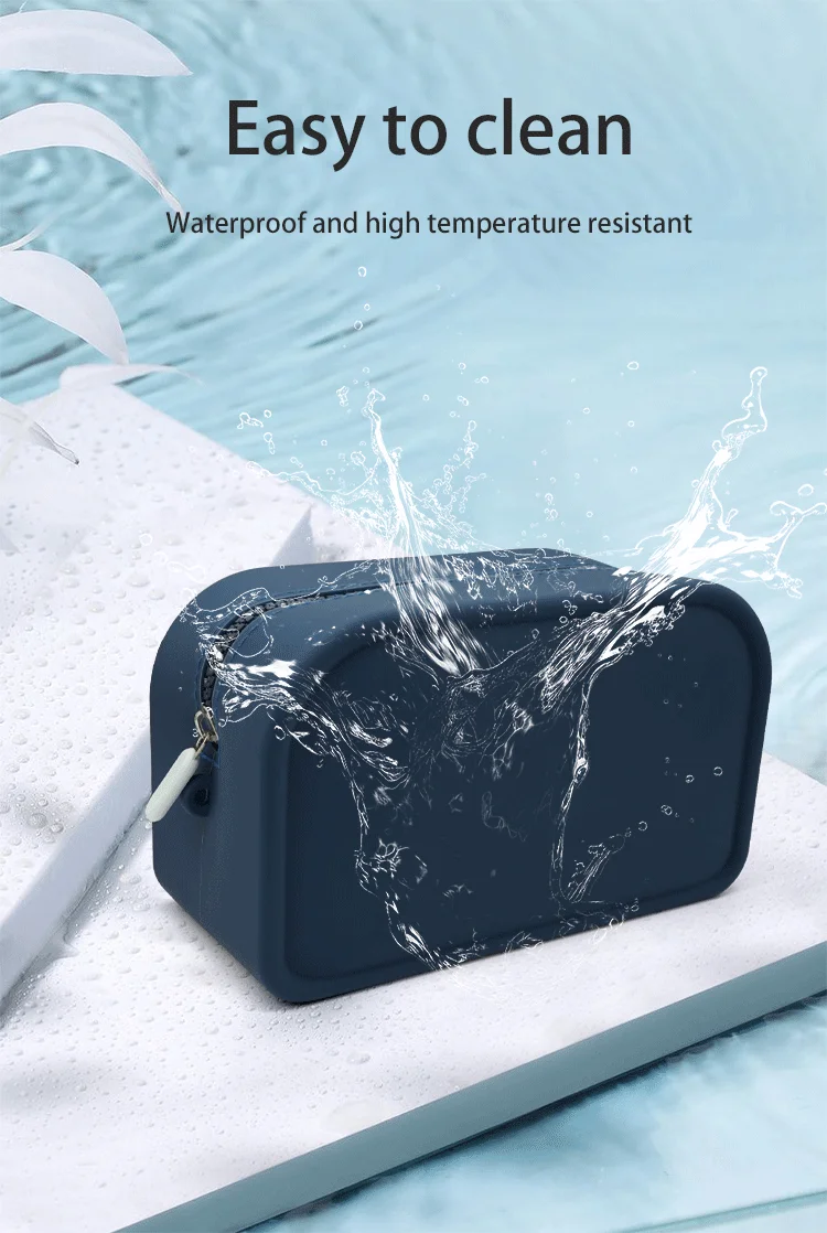 Latest Custom-Made Logo Washable Silicone Cosmetic Toiletry Brush Pouch Storage Zipper Toiletry Coin Purse Bag details