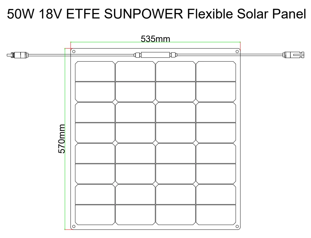 50W 18V ETFE Sunpower Cells  Corrosion Resistance to Salt Fog Surface Semi Flexible Solar Energy Panel For Campervans Yachts RVs.png