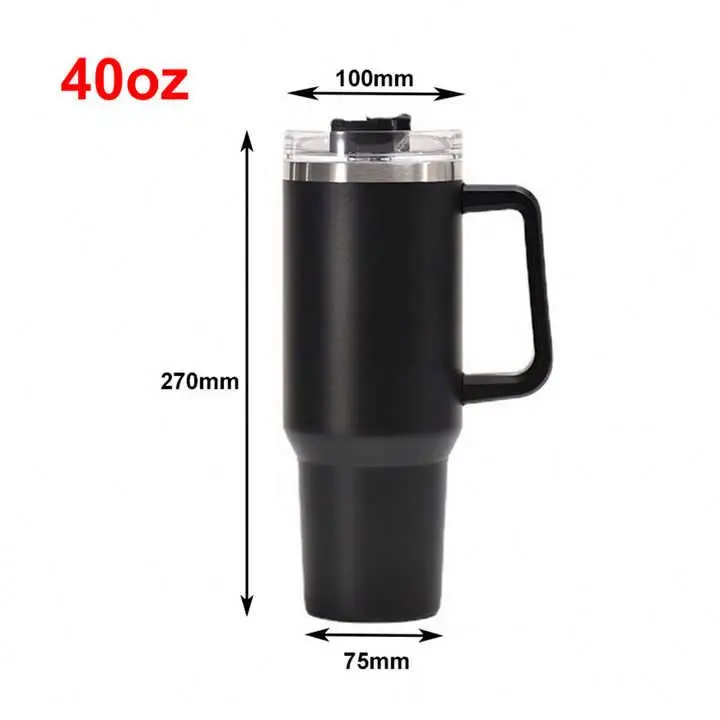 Customized logo 40oz Double Wall Vacuum Insulated Stainless Steel thermos cup with Handle Lid