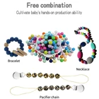 Bead Beads BPA Free 9mm/12mm/15mm/20mm Keychain Abacus Round Shape Soft Chew Bead Teething Silicone Beads