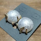 Studs Earrings White Ball Ear Studs Cute 14k Gold Women In-ear Jewelry Round Earrings 2021