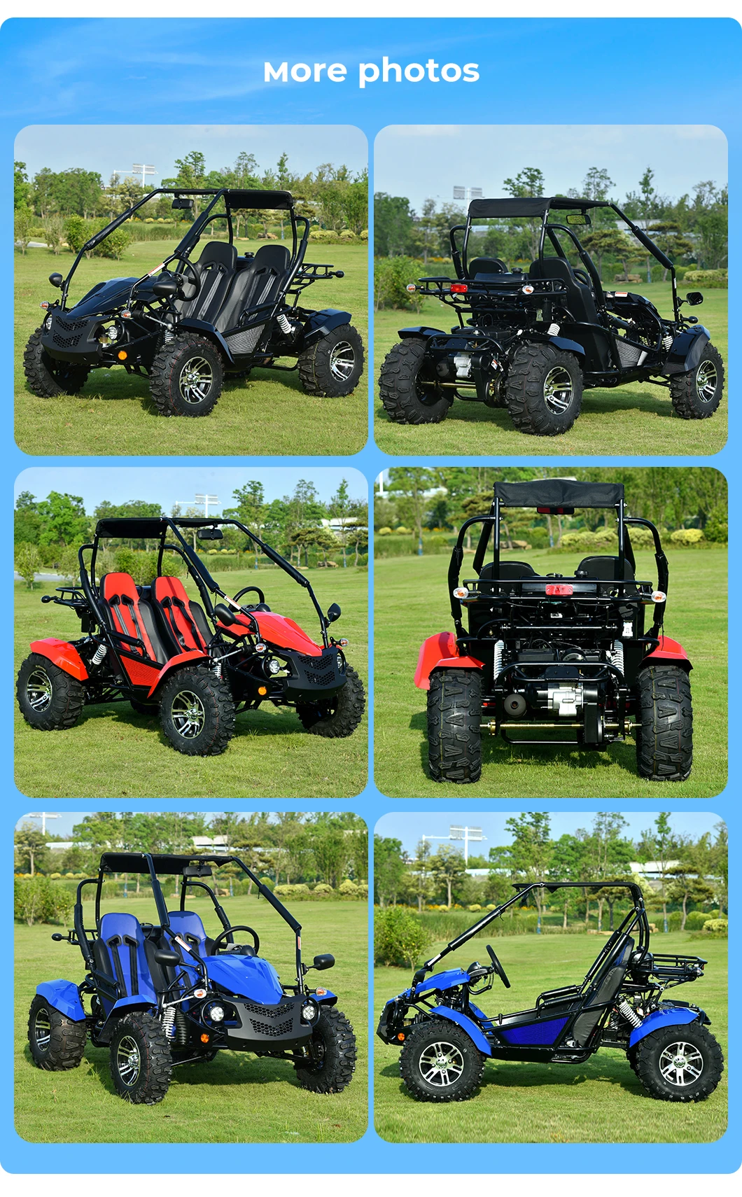 2023 High Quality Gas Go Karts Cheap Off Road Go Carts 200cc Dune Buggy