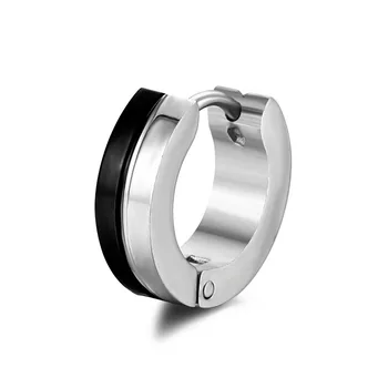 Stock Jewelrstainless steel fashion black hoop earrings