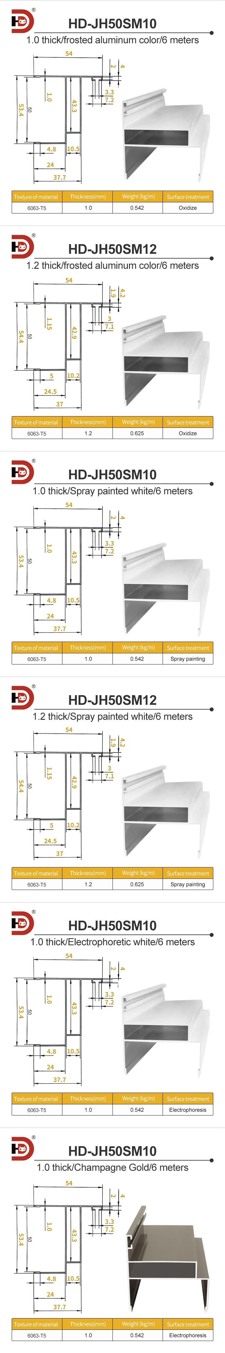 Purification Cleanroom Aluminum Alloy Accessories 50 Double Door Frame Rock Wool Purification Workshop Aluminum manufacture