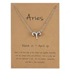 Pendants Gold Female Elegant 12 Zodiac Sign Necklace Pendants Charm Gold Chain Choker Astrology Necklaces