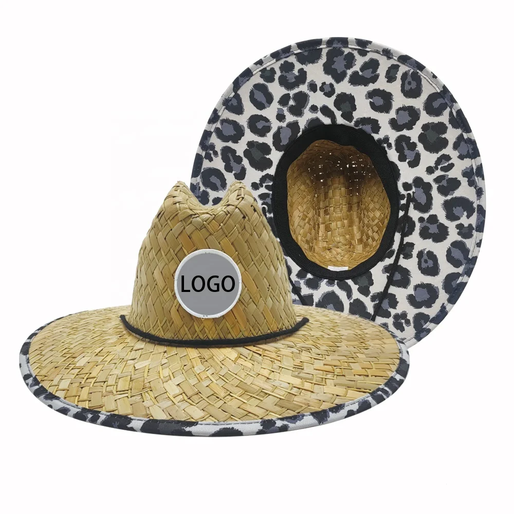 cheetah print straw hat