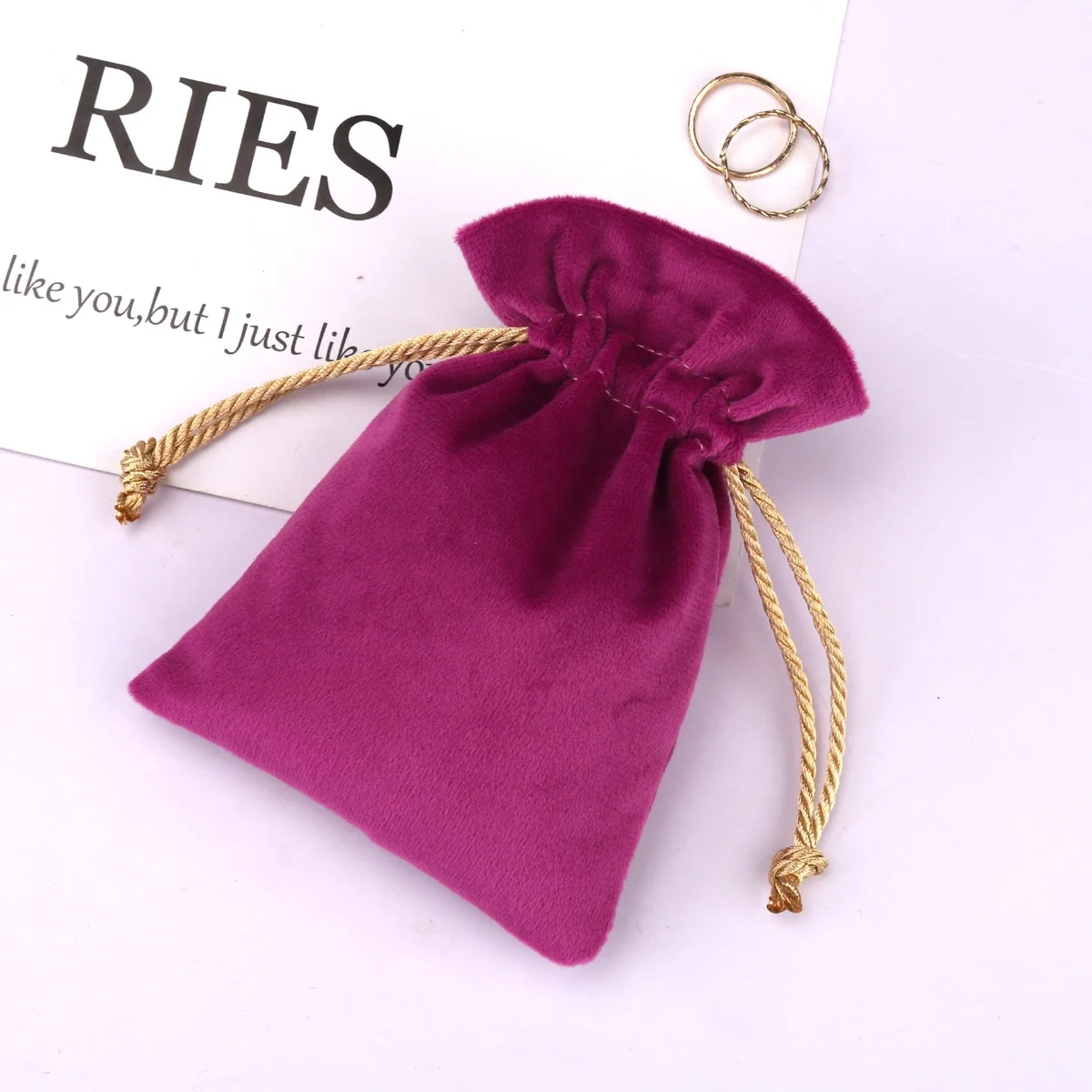 Luxury Velvet Satin Linen Perfume Packing Gift Bag Drawstring Custom Logo Velvet Jewelry Pouch Bag