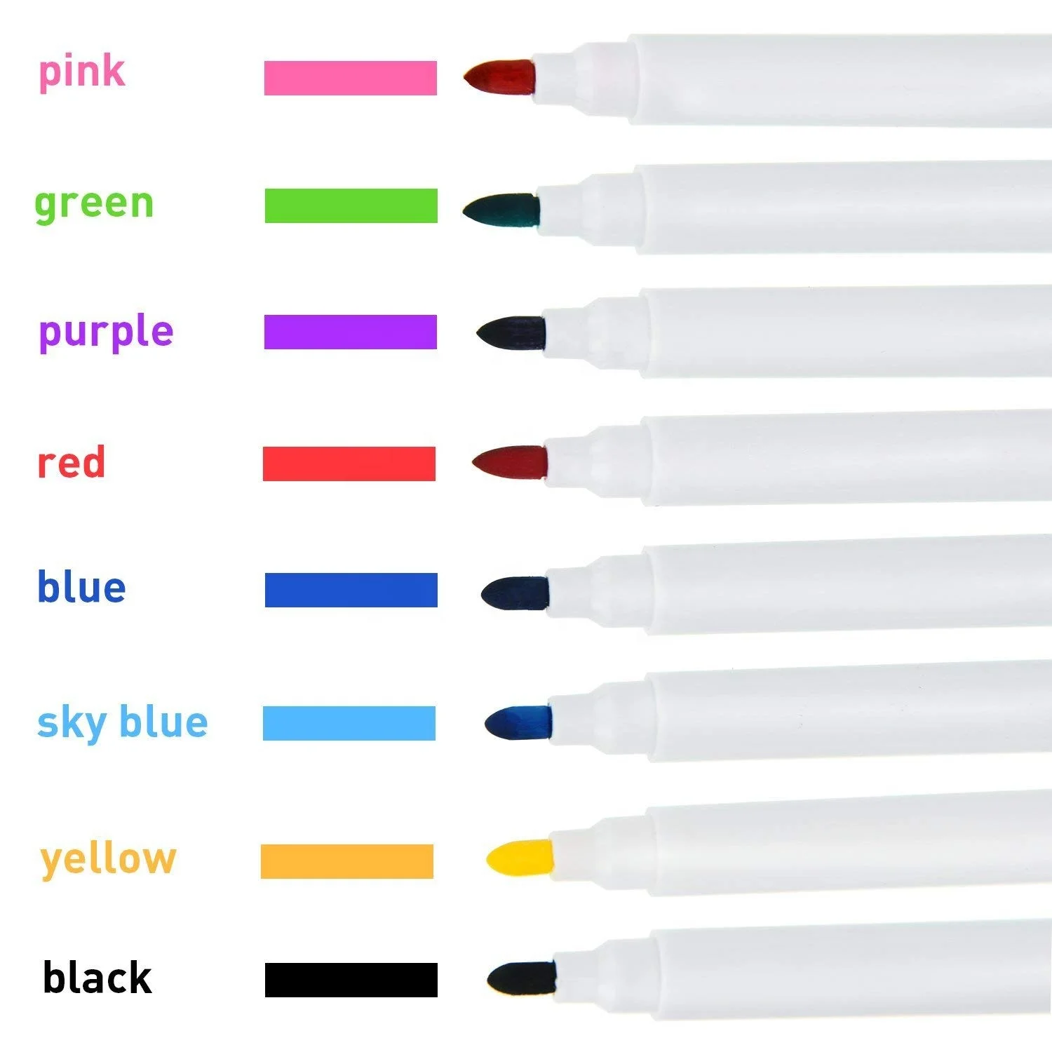 Magnetic Dry Erase Marker Fine Tip, Whiteboard Marker with Eraser, 12 Count Colorful Fine Point Dry Erase Markers for Kids, Lo