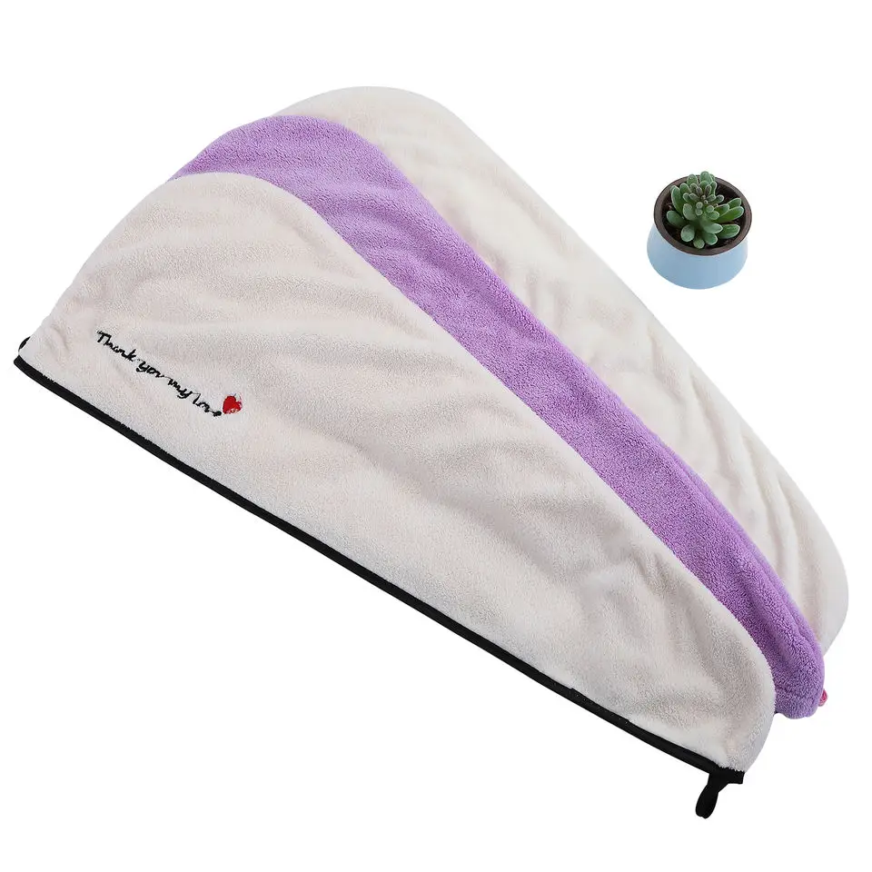 Custom Logo Printing Quick Dry Soft Water Absorbent Microfiber Hair Turban Towel Wrap