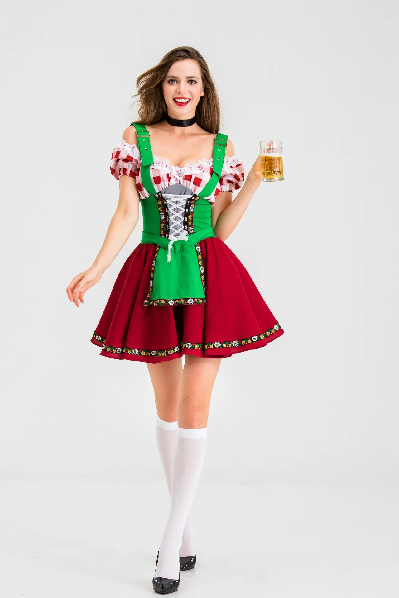 Women Carnival Costume Sexy Beer Girl Dress Club Beer Uniform Cosplay 