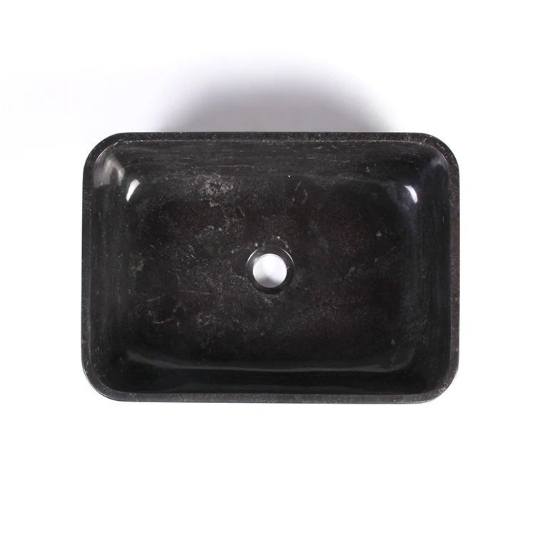 Luxury Blue Stone Sink Top Mounted Rectangular Natural Stone Polish Sink