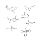 Zinc Custom Metal Zinc Alloy RNA Adrenaline Caffeine Serotonin Molecule Structure Chemical Brooch Lapel Pin