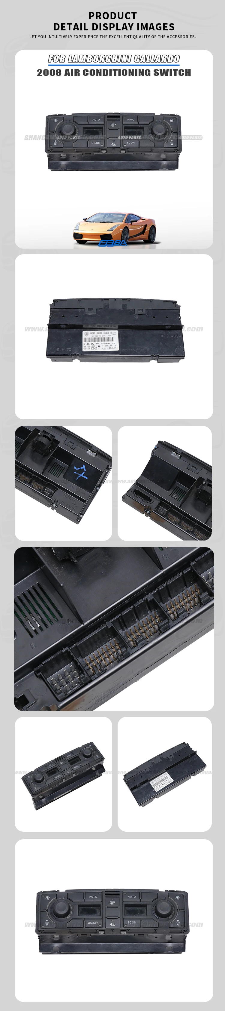 Excellent Quality Plastic Air Conditioning Switch For Lamborghini Gallardo AC Switch OE 400820043B manufacture