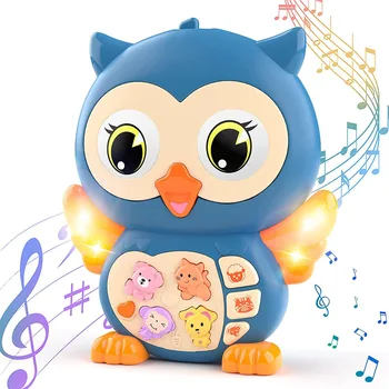Baby Musical Toys Plastic Cartoon Owl Electronic Sounds & Light Musical Toys for Children Early Educational Development