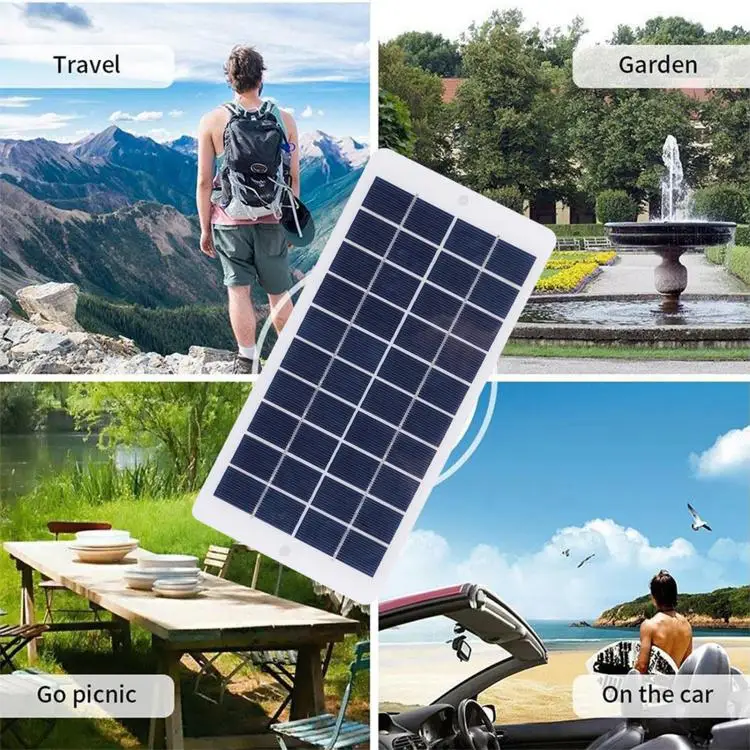 4.5 Watt 5 Volt Solar Panel IP65 Waterproof High-Efficiency Polysilicon Solar Charger Panel Power Charger with 5V USB Port for R