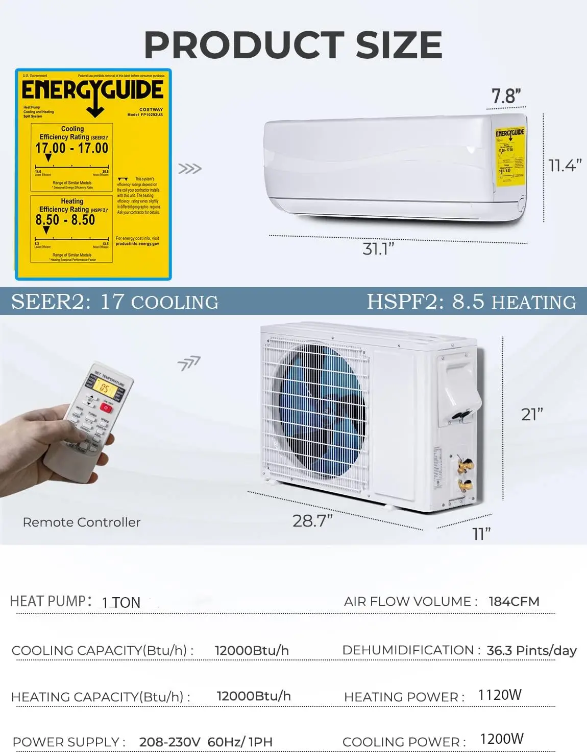 Central Air Conditioner, Ceiling, 220, 9000-60000 - detail 6