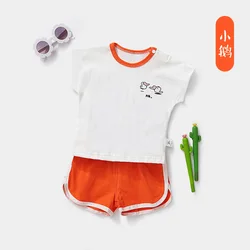 Hot sale factory price 100% cotton Summer baby boys clothes set 2 pcs short sleeve set children clothes suits