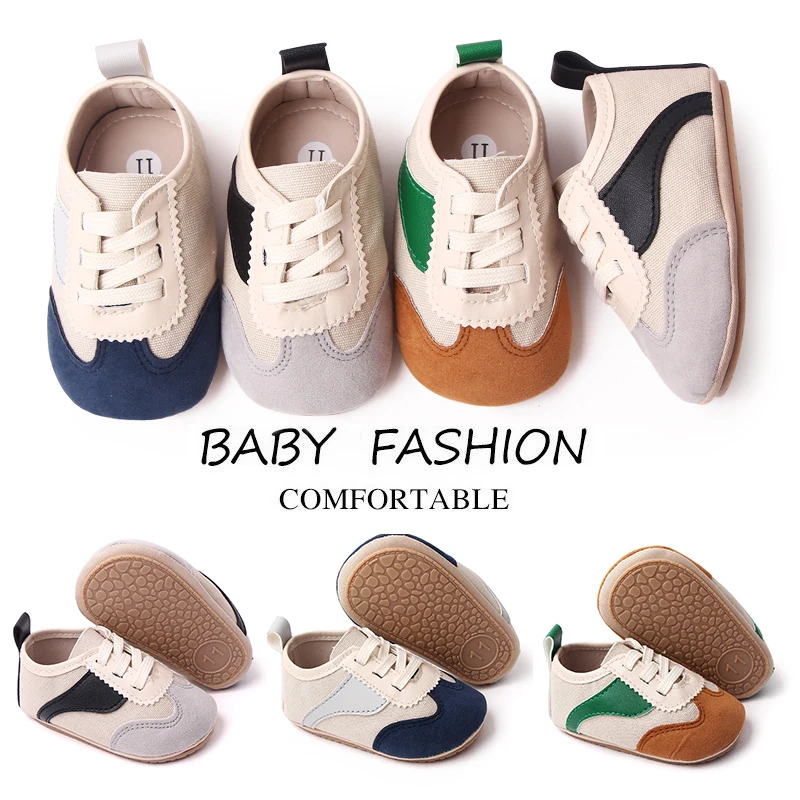 Soft Sole Breathable Wear Comfortable Round Head Baby Color Matching Casual Toddler Shoes manufacture