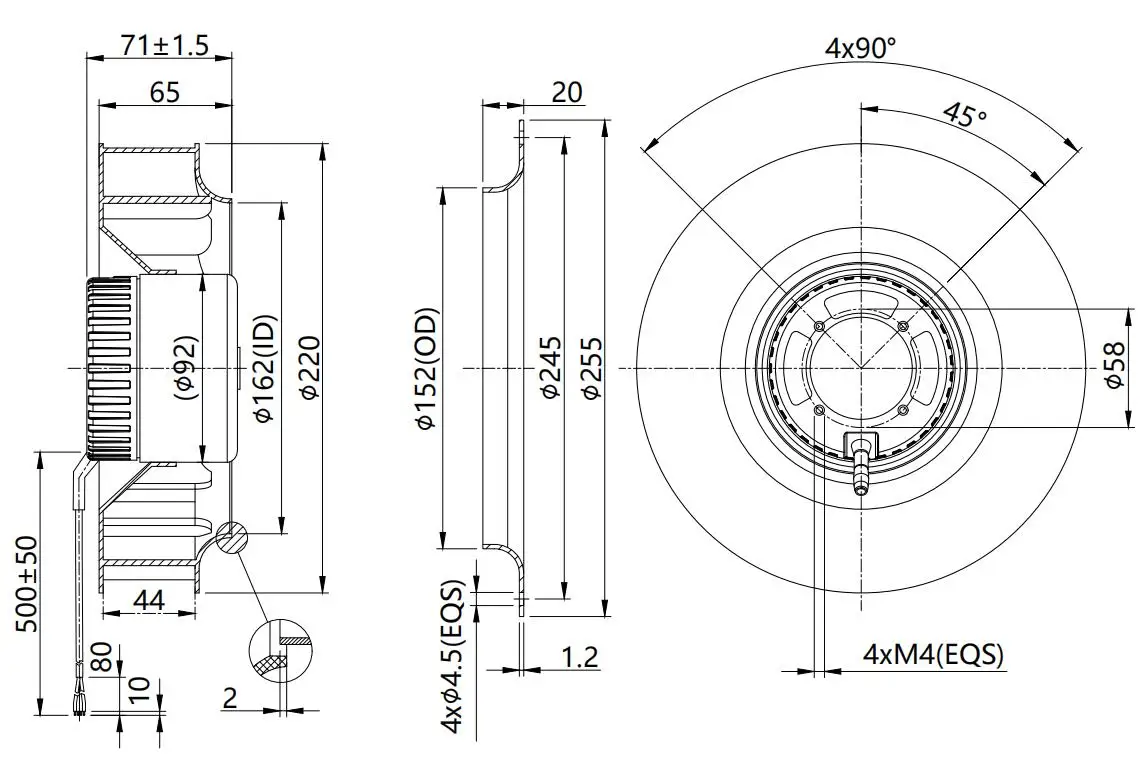 Centrifugal Fan, 220mm, 48V, Brushless - detail 10