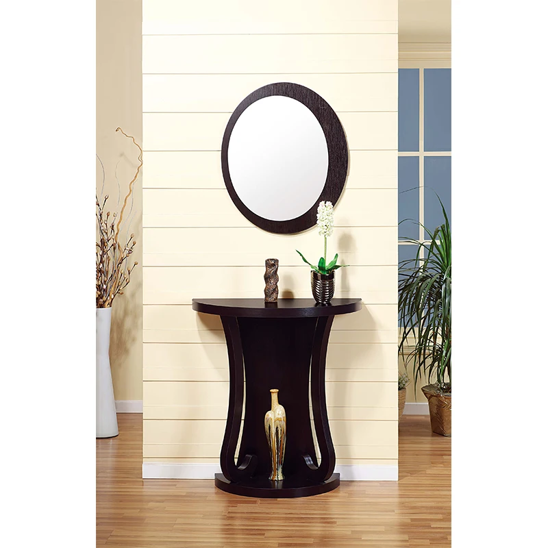 NOVA DMUE001 Living Room Furniture Set Console Table Entrance Cabinet with Round Mirror