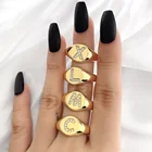 Ring Jewelry Silver Bling Zirconia Diamond Letter Ring Gold Plated Jewelry 925 Sterling Silver Ring