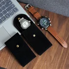 Watch Custom Faux Suede Travel Case Watch Pouch With Snap Closure