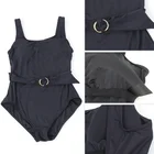 Private Label Fashion Sheer 1 Piece Waist Belt U Neck Luxurious Buckle Women 2021 Swimwear In The Beach