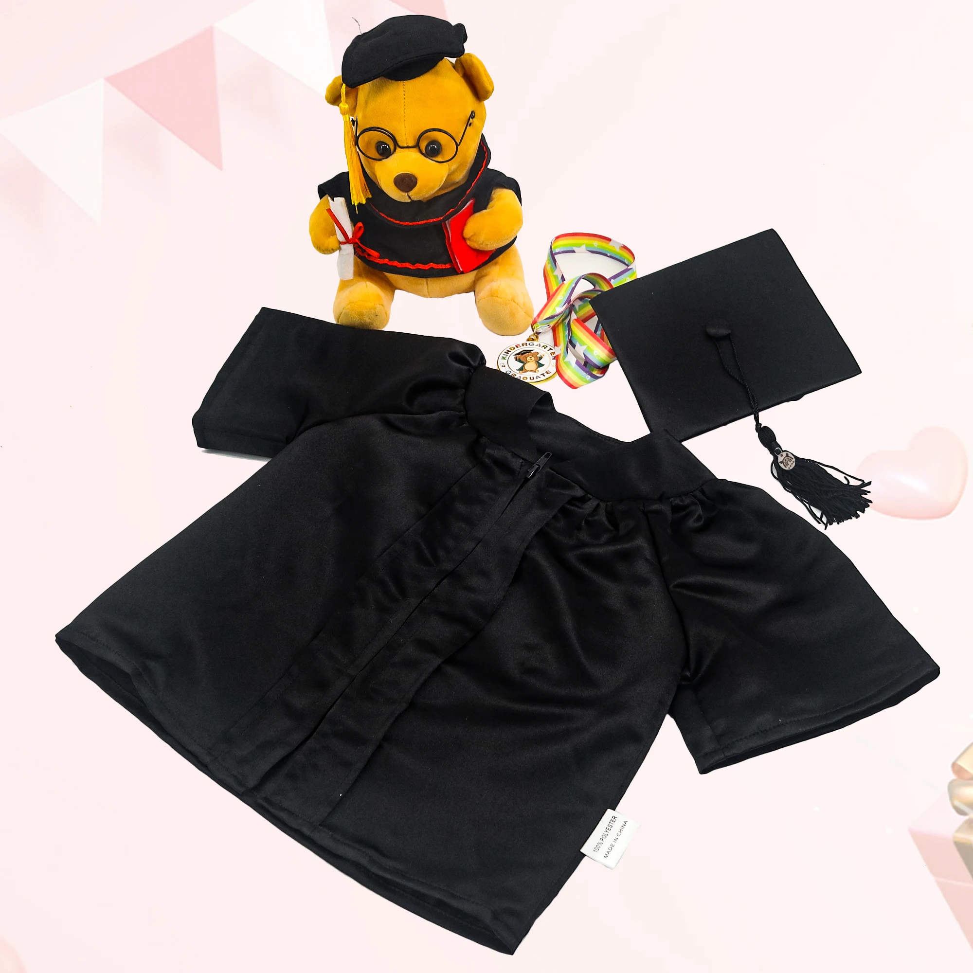 Infant Toddler NICU Baby Shiny Graduation Cap and Gown Set with Tassel details