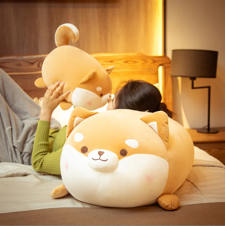 Hot Sale Kawaii Fat Shiba Inu Stuffed Plush Toys Boyfriends Comfortable Simulation Corgi Dog Shape Sleeping Pillow