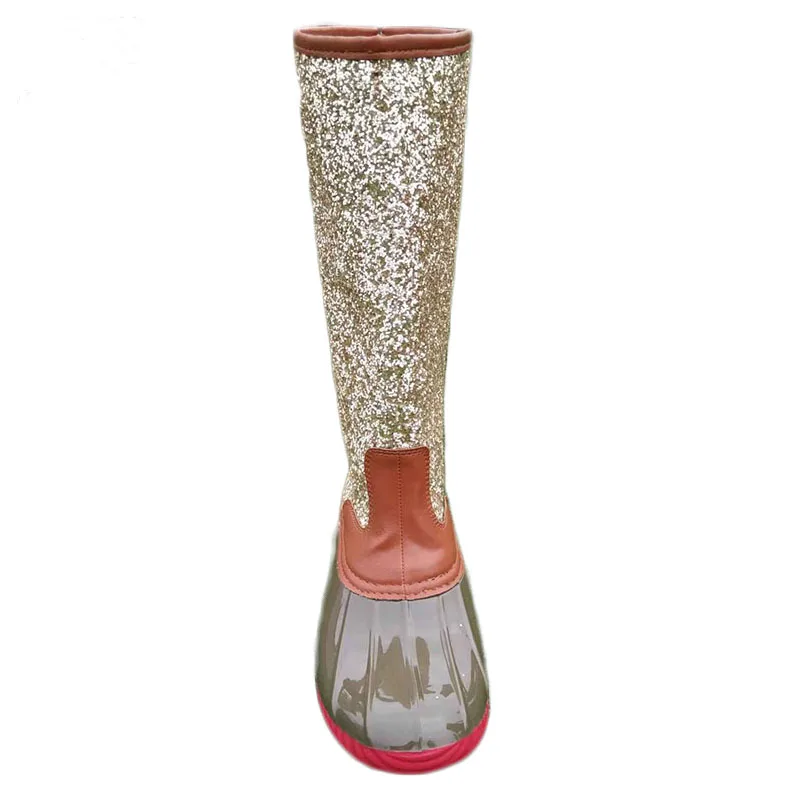 tall glitter duck boots