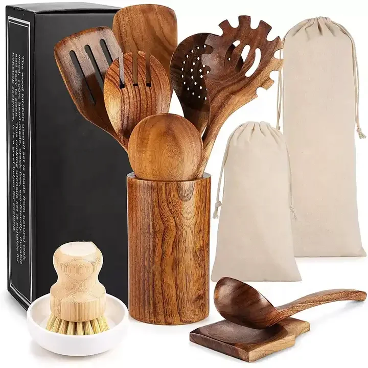 Wholesale Wood Kitchen Accessories Utensils Cooking Tools Wooden Kitchen Cooking Utensils Sets Wood Kitchen Utensil