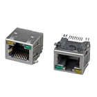 Cable Connector Rj45 Connector 100pcs PCB Mount Jack Socket Network Interface Cable Rj45 Connector With LED