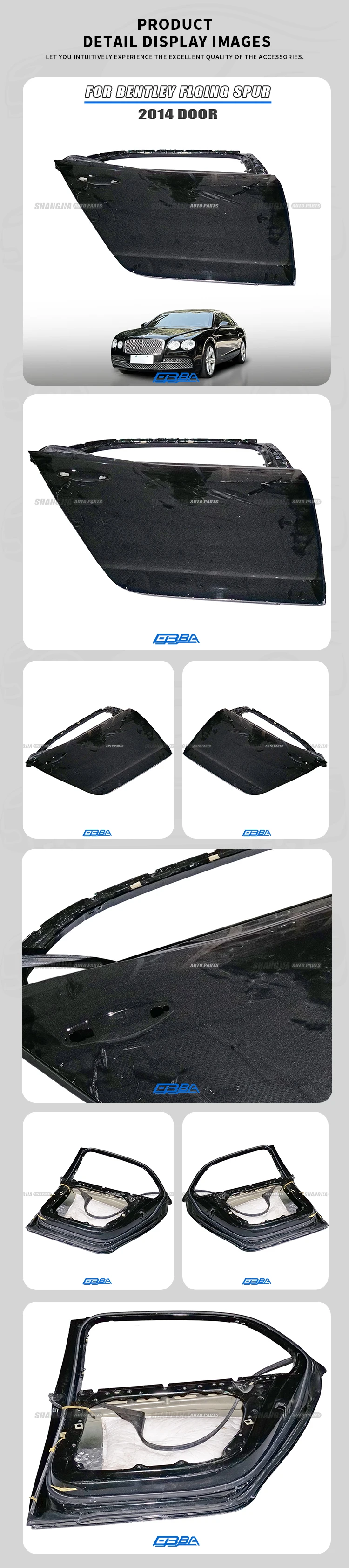 Car Doors For Bentley Flying Spur 2014 Aluminum Black Right Rear Door Panel OE 4W0833056B supplier